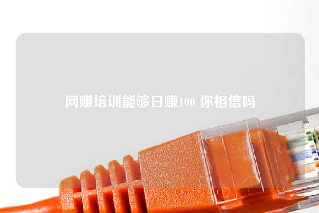 网赚培训能够日赚100 你相信吗