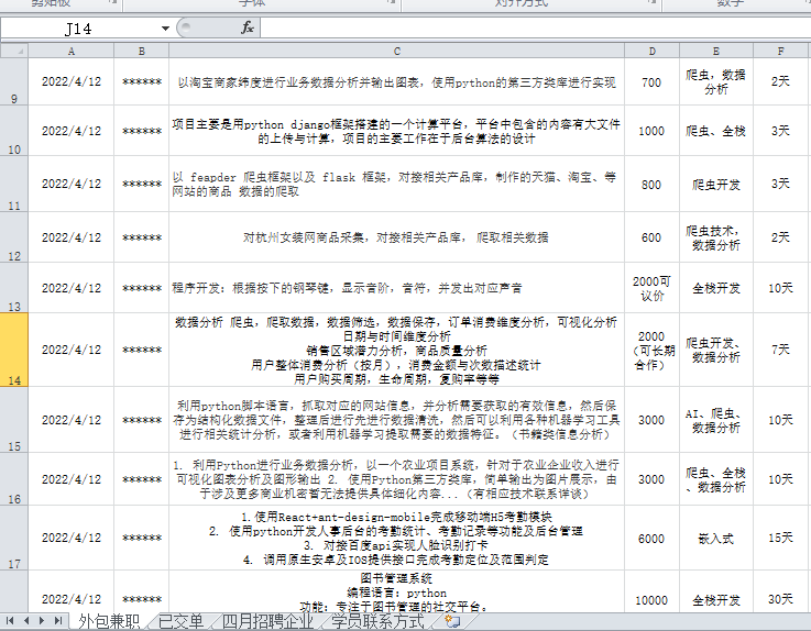 python兼职