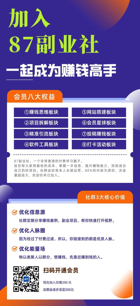 图片[1]-加入87副业社，一起成为赚钱高手！ - 87副业网-87副业网