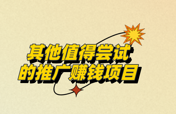 其他值得尝试的推广赚钱项目 其他值得尝试的推广赚钱项目