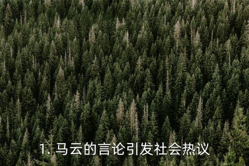 1. 马云的言论引发社会热议