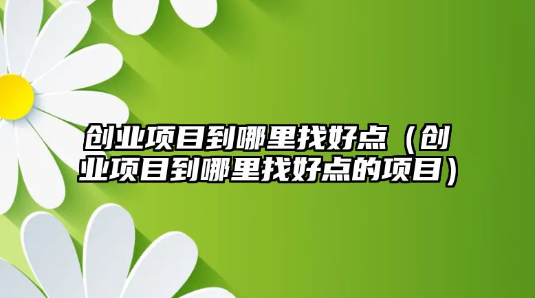 创业项目到哪里找好点（创业项目到哪里找好点的项目）