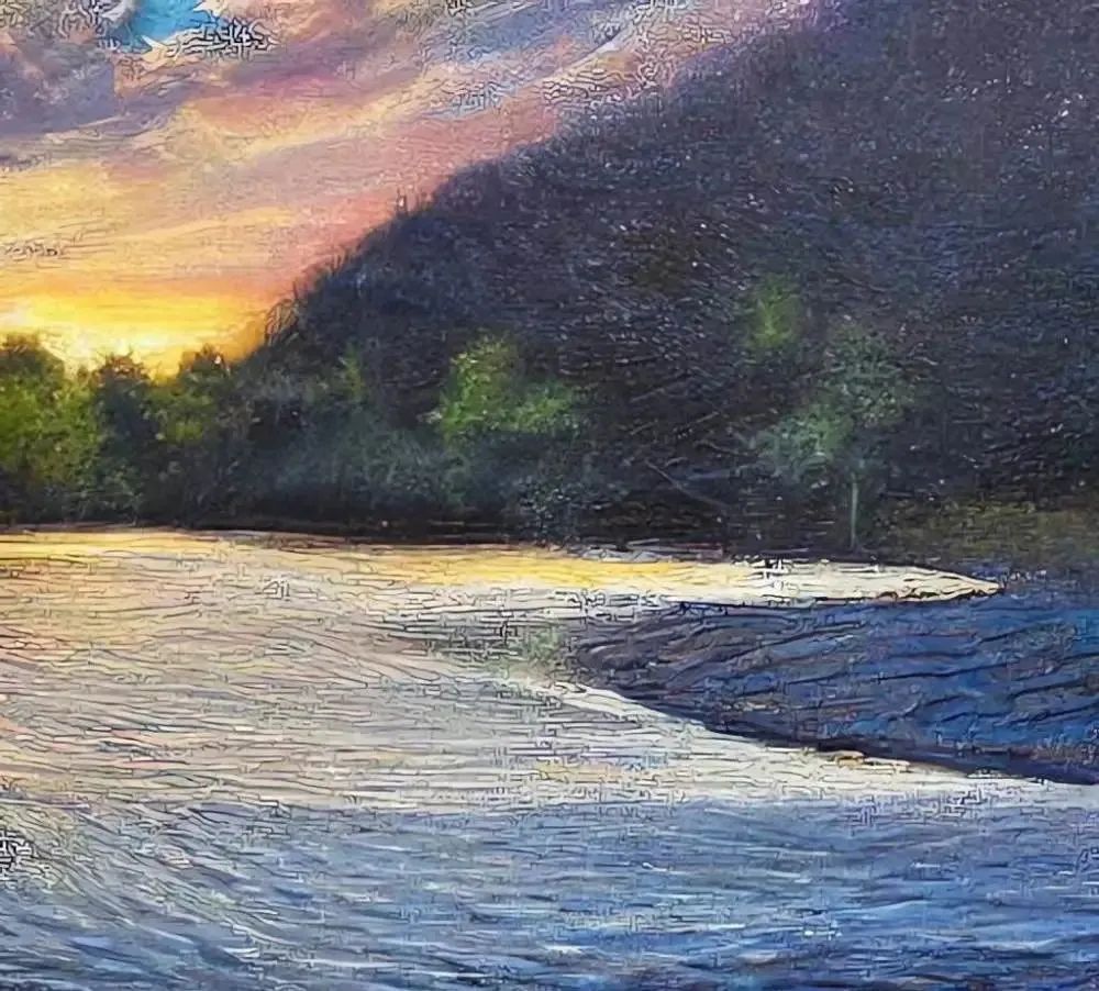 记者用一款AI绘画软件生成的风景画。