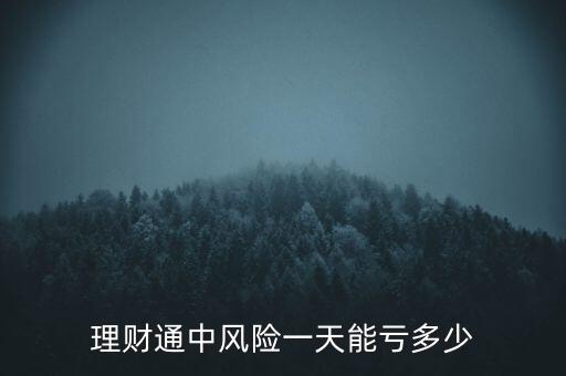 理财通中风险一天能亏多少